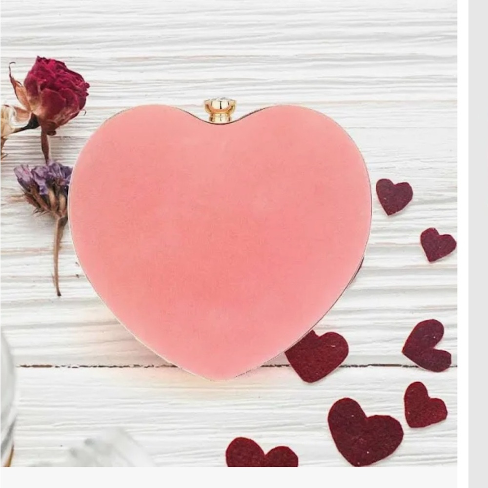 Heart-Shaped Pink Clutch